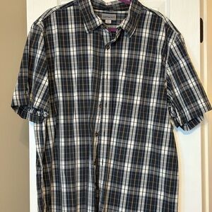 Carhartt Navy and White Plaid Button Down Shirt
